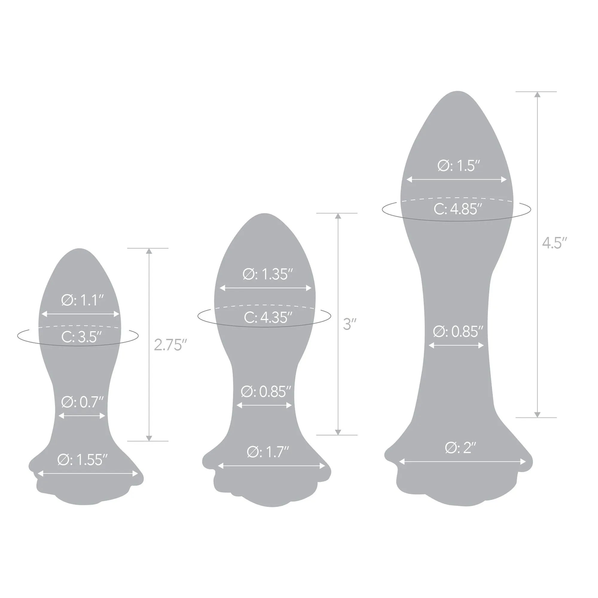 3-Piece Rose Butt Plug Set