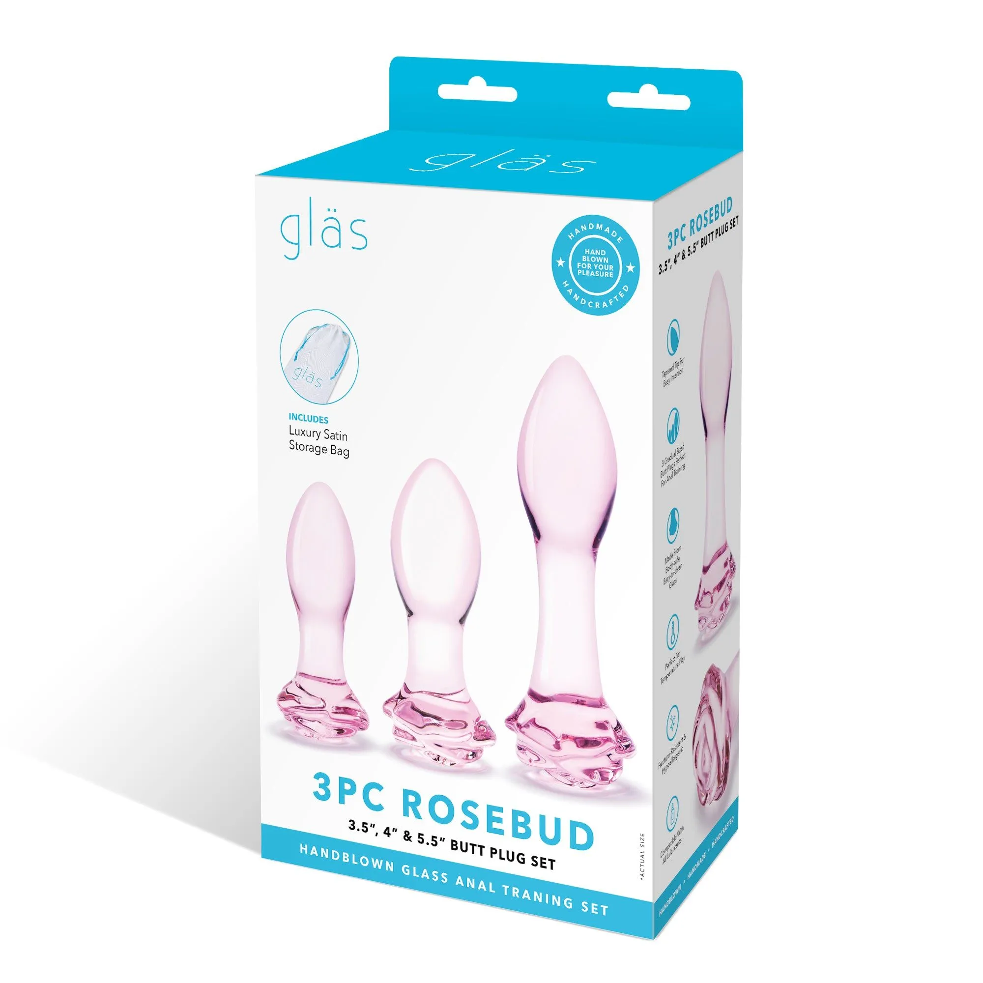 3-Piece Rose Butt Plug Set