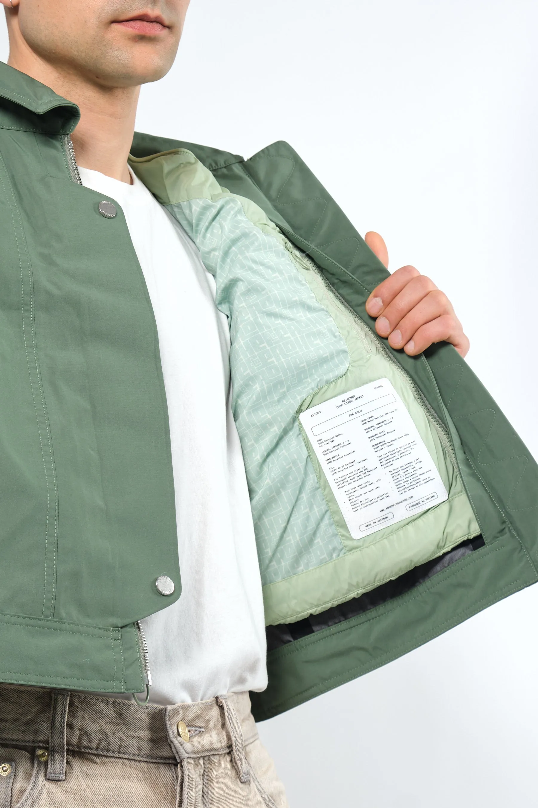 3in1 Waterproof   Re:Down Light Crop Jacket