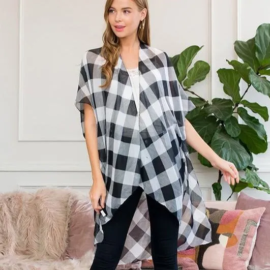Buffalo Plaid Kimono - Red - All Sales Final
