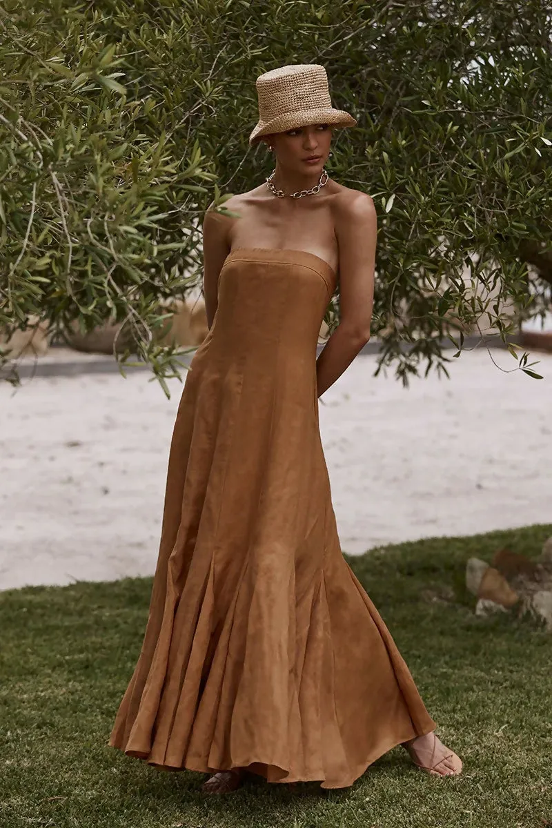 Dissh Rocky Tangerine Linen Maxi Dress