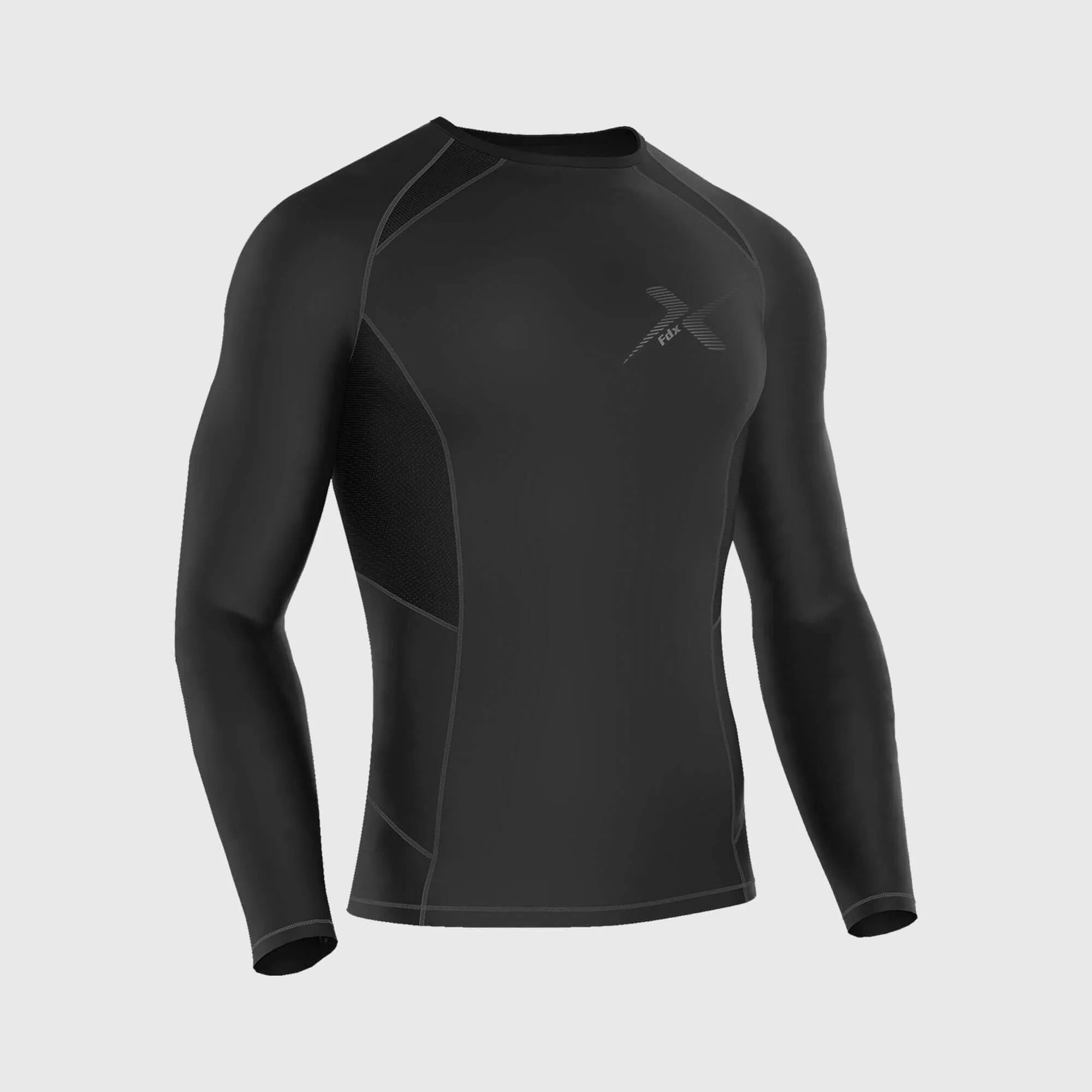 Fdx Men's Set Recoil Grey Compression Base Layer Top & Leggings