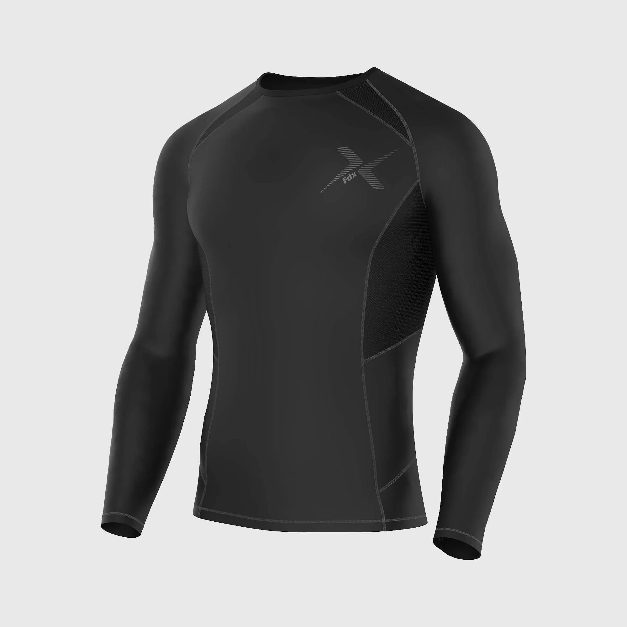 Fdx Men's Set Recoil Grey Compression Base Layer Top & Leggings