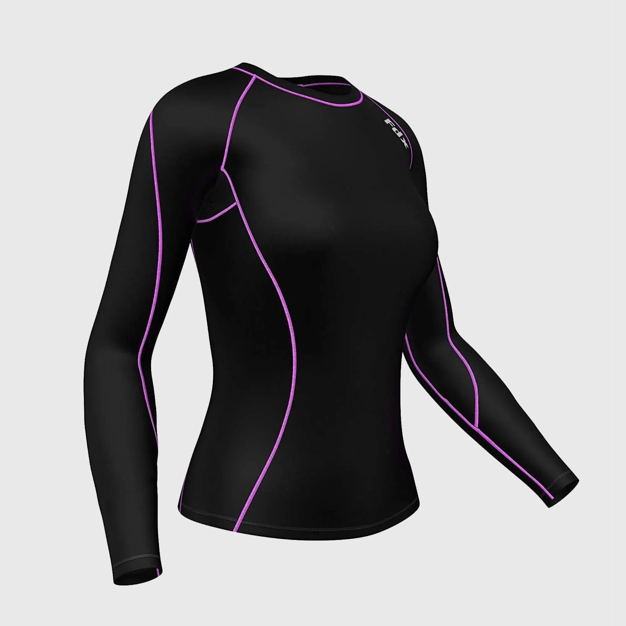 Fdx Monarch Purple Women's Base Layer Long Sleeve Compression Top