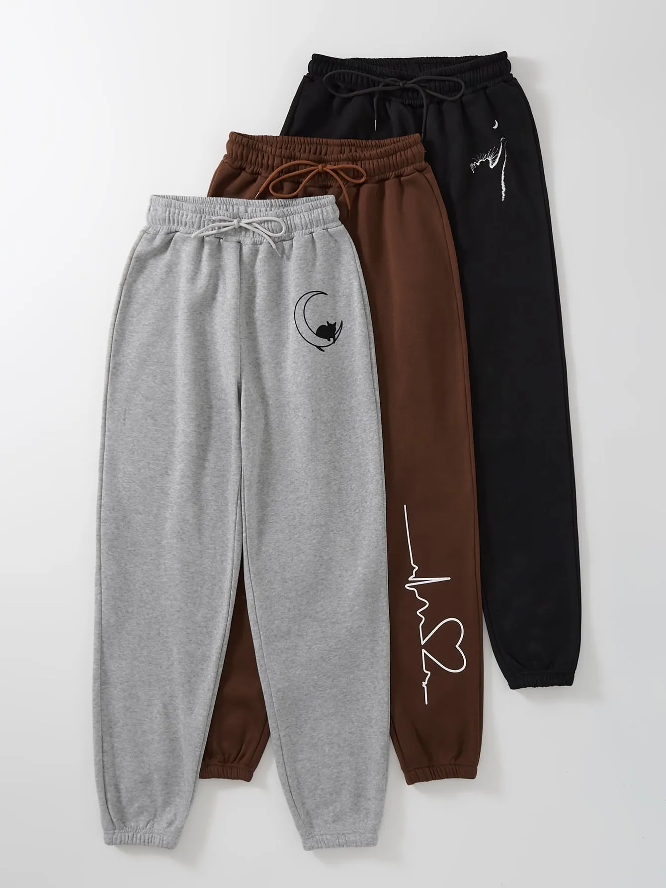 Geometric Drawstring High Waist Long Women Sweatpants