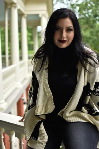 Ivory Knit Skull Cardigan