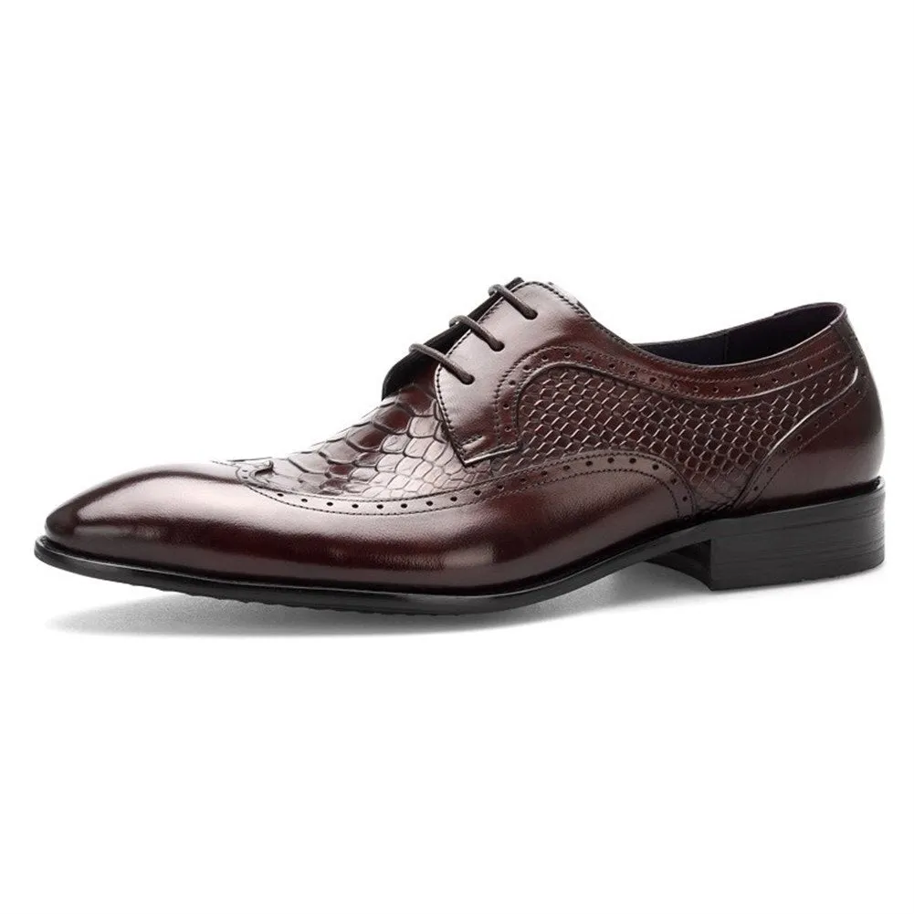 Men Pointed Two Tones Lace Up Formal Shoes