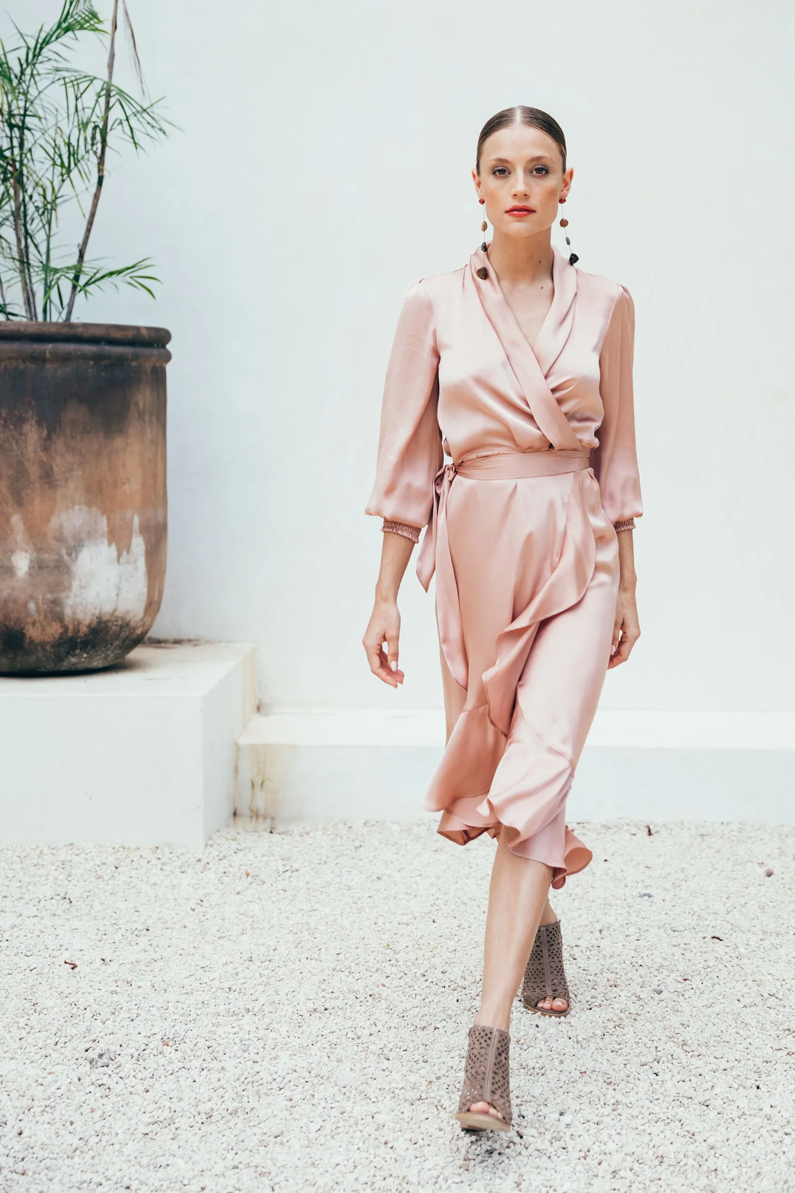 SukiSo Women's Emma Wrap Dress in Pink