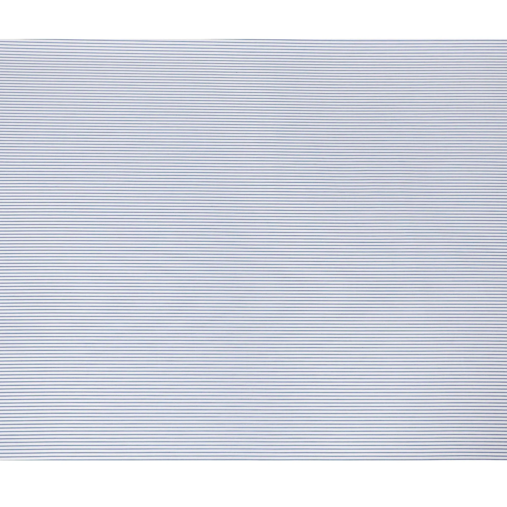 White Premium pure Italian 100% cotton shirting fabric with blue print in stripe design-D16644